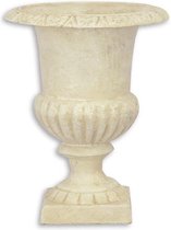 Franse vaas - urn - antiek - wit - gietijzer - 21,8x17cm - tuin - decoratie