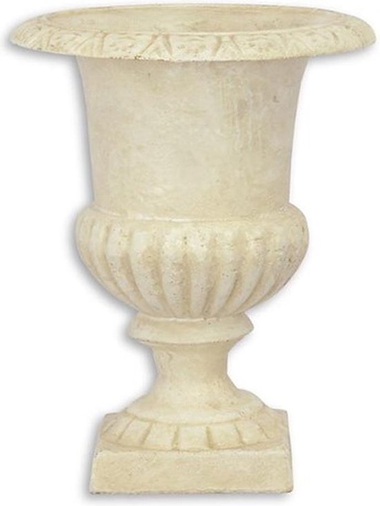 Franse vaas - urn - antiek - wit - gietijzer - 21,8x17cm - tuin - decoratie  | bol.com