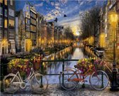 Schilderen op Nummer Fiets Grachten 40x50 Volwassenen & Kinderen - Kleuren op Nummer - Paint by Number - Hobbypainting.nl®