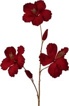 Viv! Home Luxuries Hibiscus - zijden bloem - rood met goud - 85cm - topkwaliteit