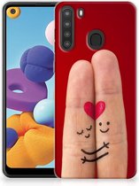 GSM Hoesje Geschikt voor Samsung Galaxy A21 TPU Bumper Super als Valentijnscadeau Liefde