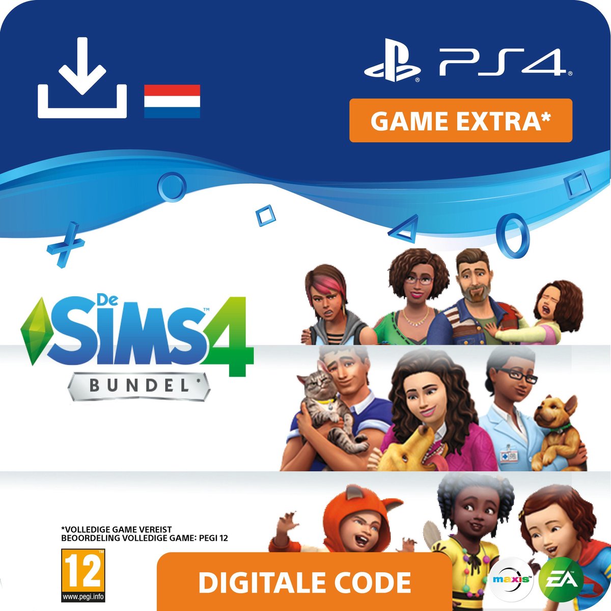 De Sims 4 - uitbreidingsset - Bundel Honden en Katten en Ouderschap - NL - PS4 download - Sony digitaal