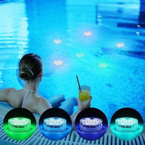 4 x LED decoratie unit 7 cm Multicolor led in zwembad - vaas of onder  statafel -... | bol
