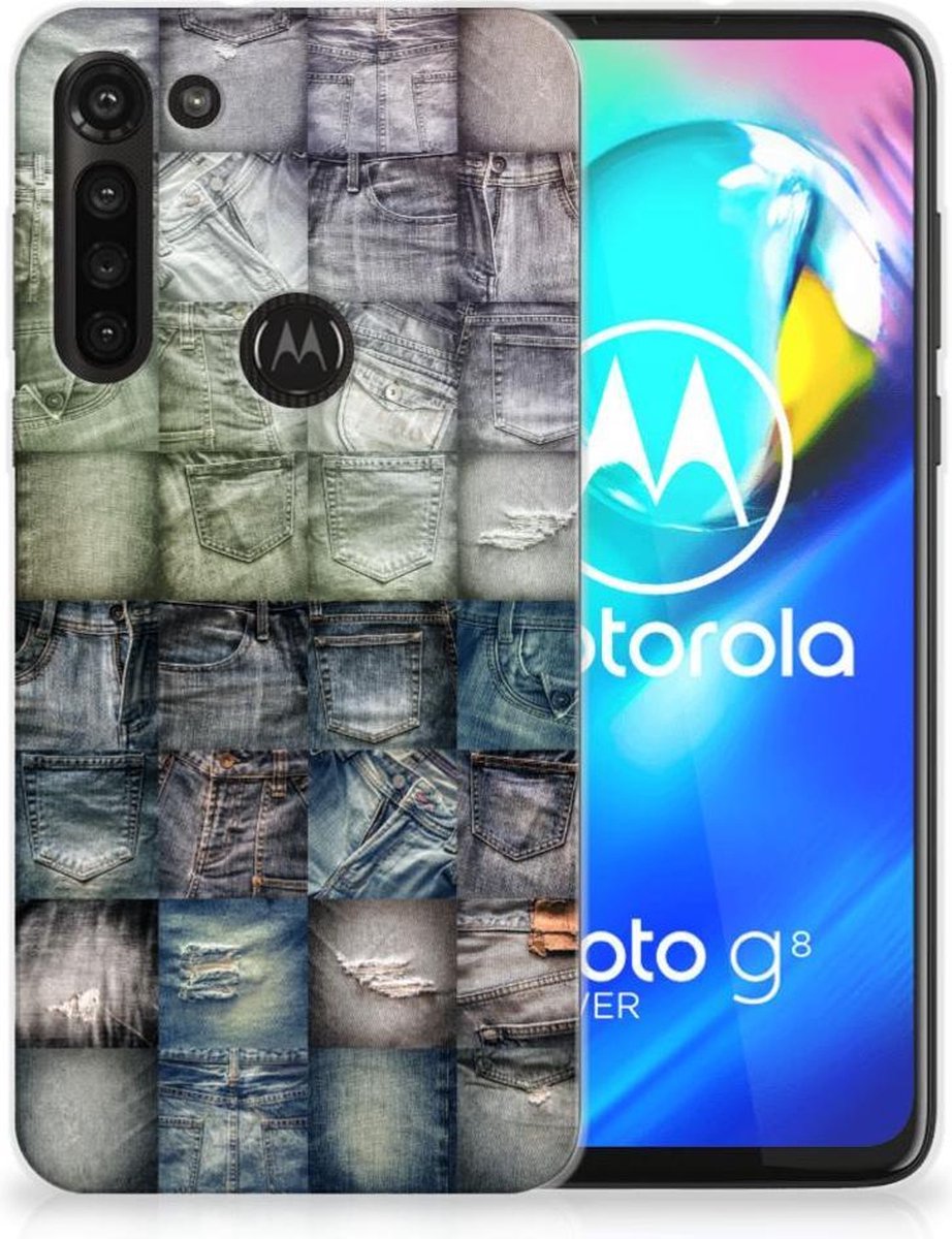 Silicone Back Cover Motorola Moto G8 Power Spijkerbroeken