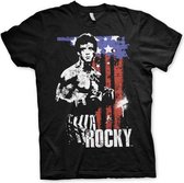 Rocky Heren Tshirt -L- American Flag Zwart