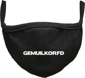 Gemuildkorfd Rustaagh mondkapje - gezichtsmasker - wasbaar - niet medisch - zwart - tekst - bedrukt