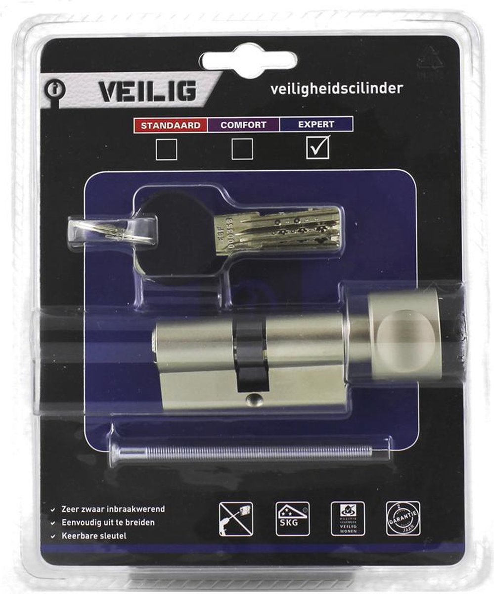 VEILIG veiligheidsprofielcilinder Expert R7 K30/30 SKG3, met knop
