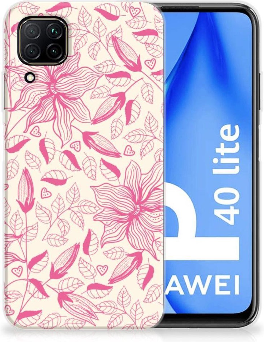 Huawei P40 Lite TPU Case Pink Flowers