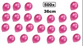 500x Super kwaliteit ballonnen metallic pink 36cm