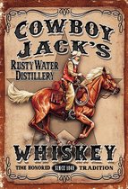 Wandbord - Cowboy Jack's Whiskey -20x30cm-