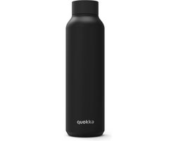 Quokka Drinkfles Rvs Solid Jet Black 630 Ml Zwart