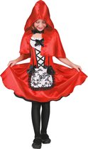 LUCIDA - Klein Roodkapje kostuum met schort voor meisjes - M 122/128 (7-9 jaar)