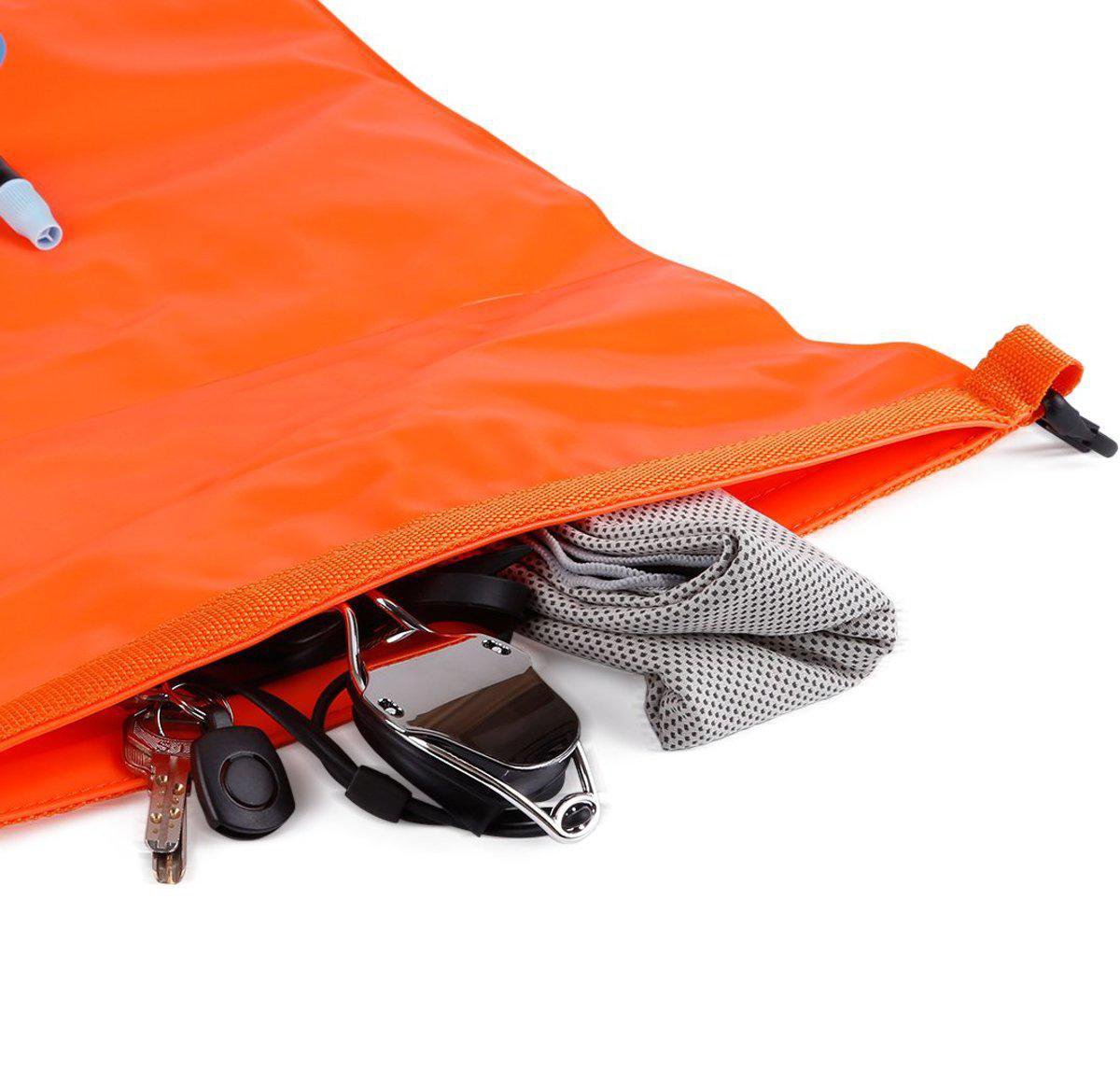 Zwemboei Waterdichte Opblaasbare Droge Tas, Veiligheidsboei Goed Zichtbare Boei Licht En Zichtbare Zwembel Veilige Zwemtraining En Zwemmen In Open Water P