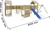 XXL Grote Tuin Speelhuis met Schommels Ladder en Glijbaan 800x615x294cm - Speeltoestel Tuin voor Kinderen - Speeltoestel voor Buiten - Speeltoren