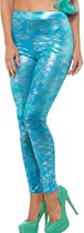 Turquoise zeemeermin legging voor vrouwen - Verkleedattribuut