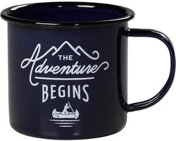 Gentlemens Hardeware mok donker blauw emaille met tekst Adventures Begins