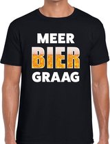 Meer bier graag tekst t-shirt zwart heren L