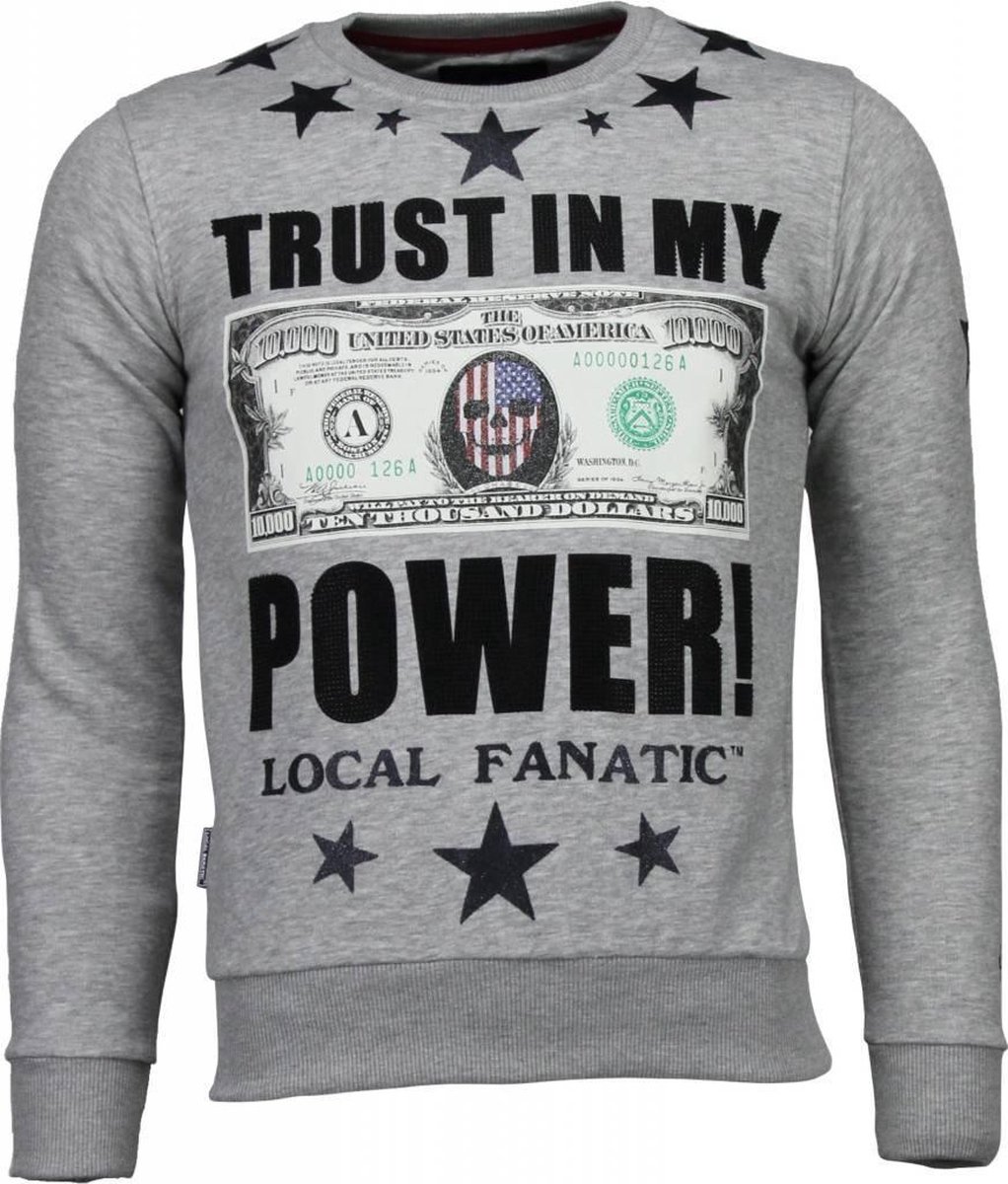 | Local Fanatic Trust In My Power! Rhinestone Local Fanatic Trust In My Power! Rhinestone Sweater
