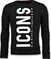 ICONS  Vertical - Grappige Sweater Heren - 6353Z - Zwart