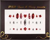 Face & Body Jewels Glitter sticker( Carnaval ): rood/ zirkonia