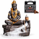 Seven Karma® Rookwaterval Shiva - Backflow Wierookhouder - Incl. 24 Satya Wierookkegels - Meditatie, Yoga, Cadeau