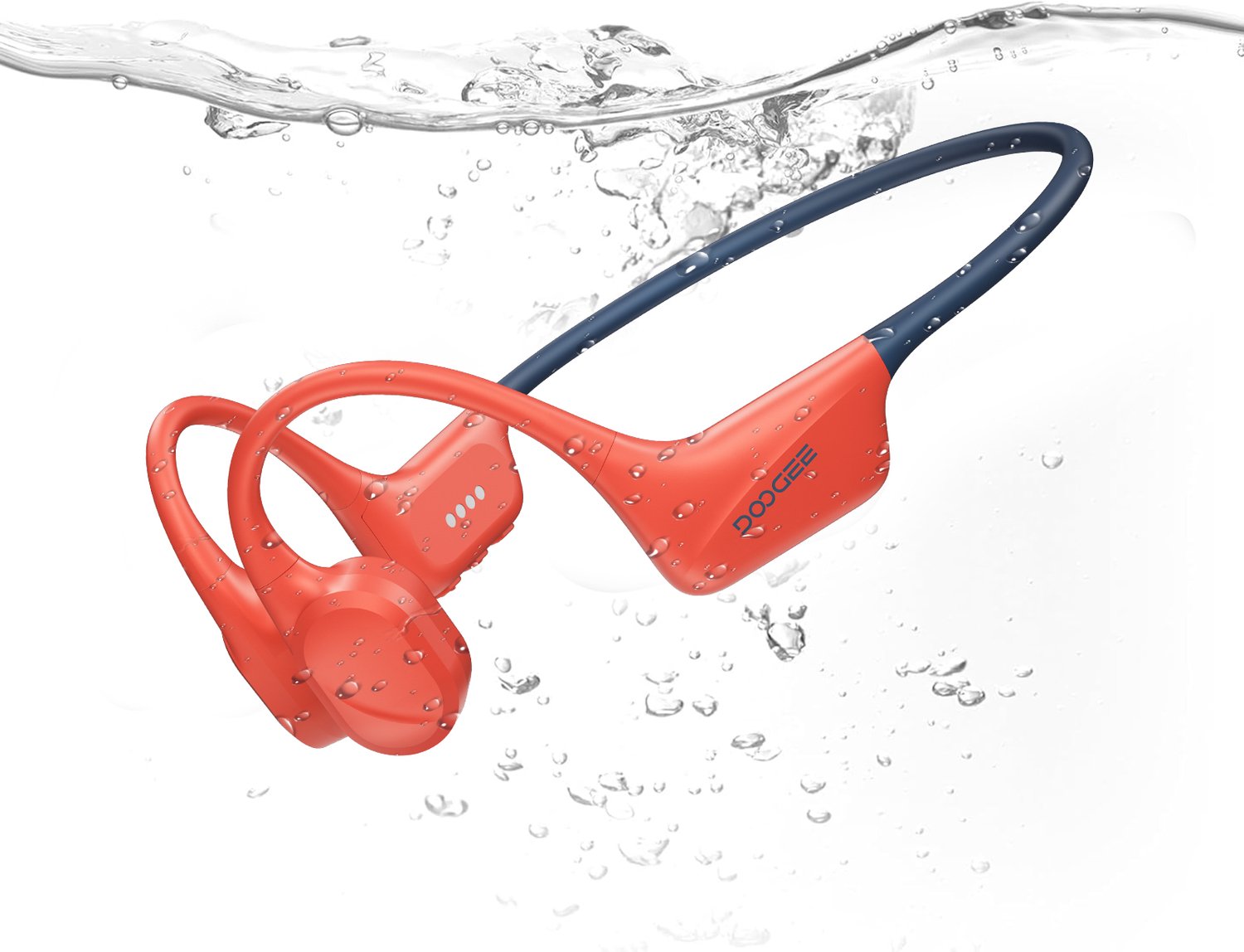 DOOGEE BoneBeatSwim-Botgeleidingshoofdtelefoon-IP68 waterdichte zwemhoofdtelefoon-Bluetooth 5.4-Sporthoofdtelefoon- 32 GB mp3-speler - Huidvriendelijk siliconenmateriaal - Open-oorontwerp - Geschikt voor hardlopen, fietsen, fitness en andere sporten
