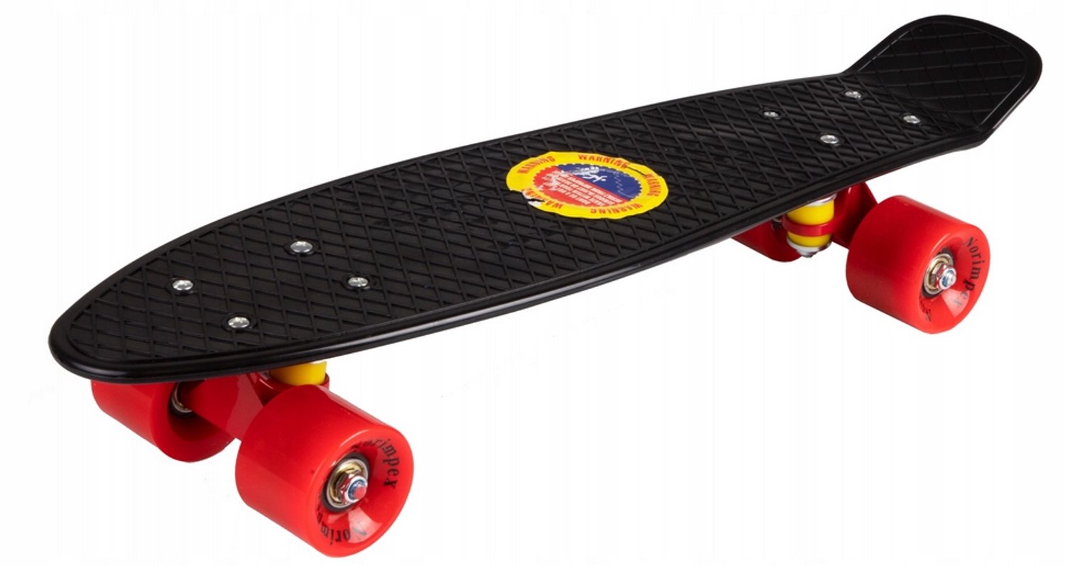 Zwarte Kinder Skateboard met Rode Wielen Antislip Dek