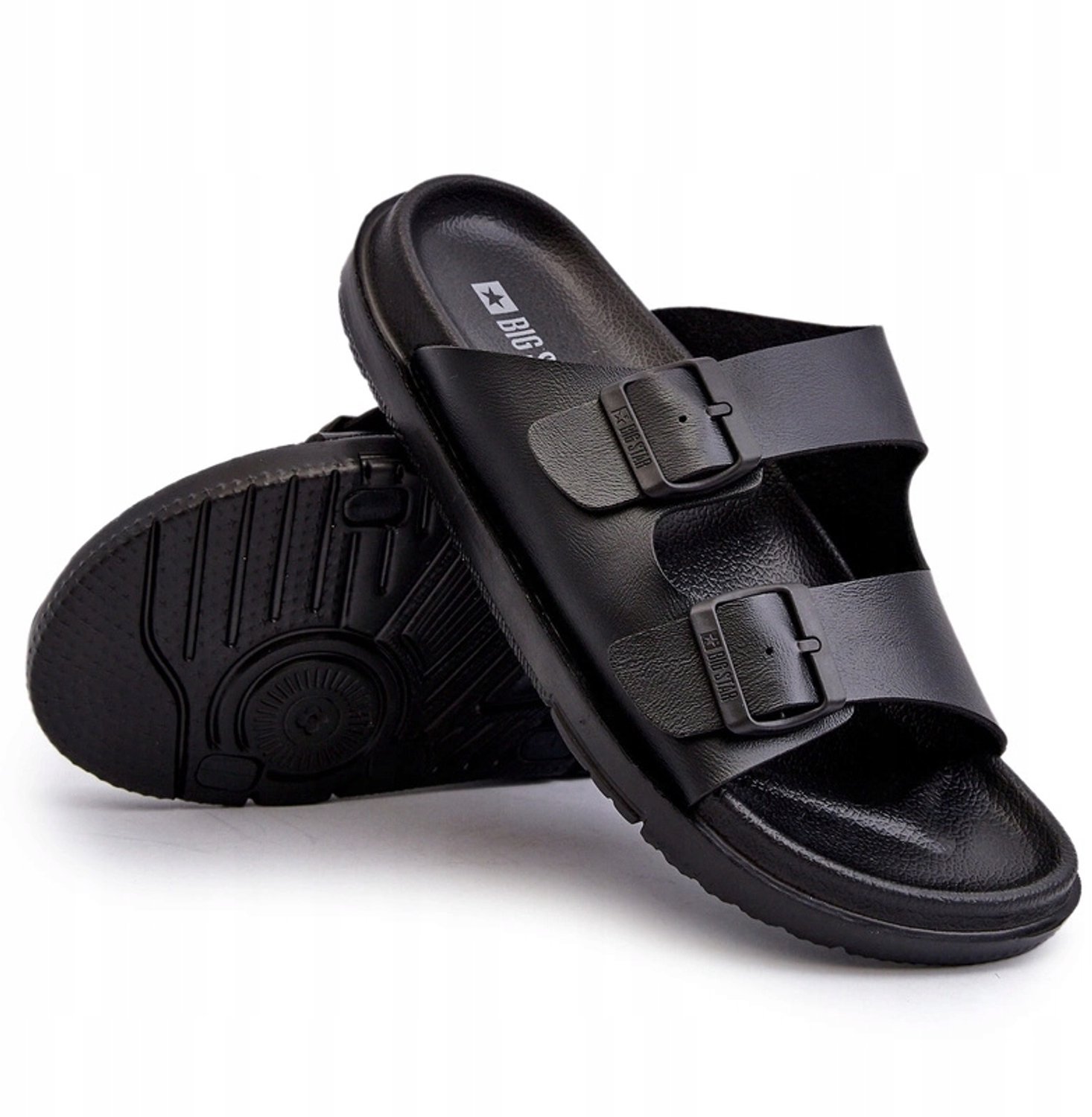 Big Star Heren Slippers Zwart - Maat 41 - Lichtgewicht Schuim met Gespen