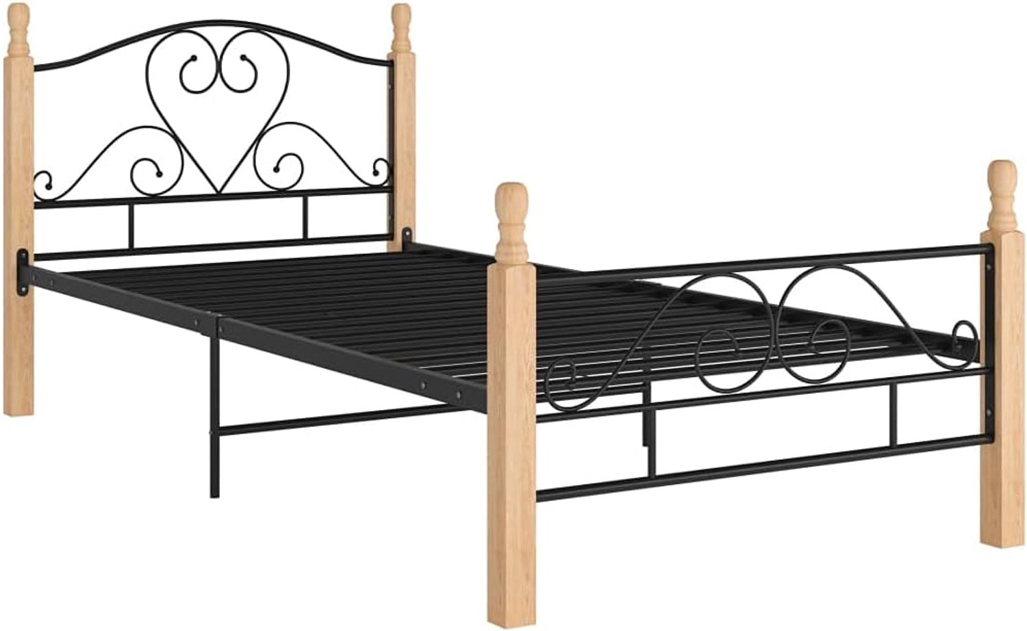 Bedden Slaapkamerbedden Hotelbedden Bedframe Zwart Metaal 90 x 200 cm voor Slaapkamers Hotels Appartementen