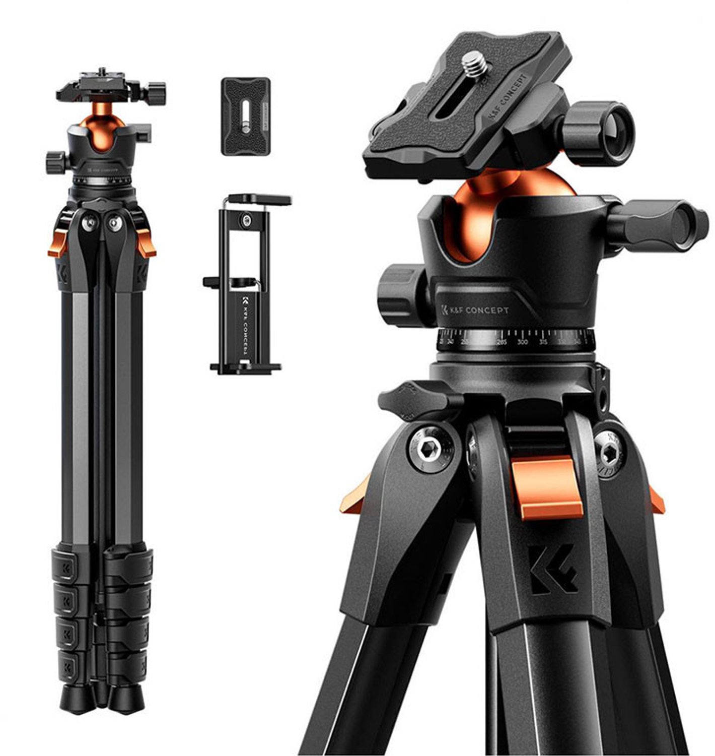 K&F Trépied Aluminium + Rotule Ball Arca-Swiss