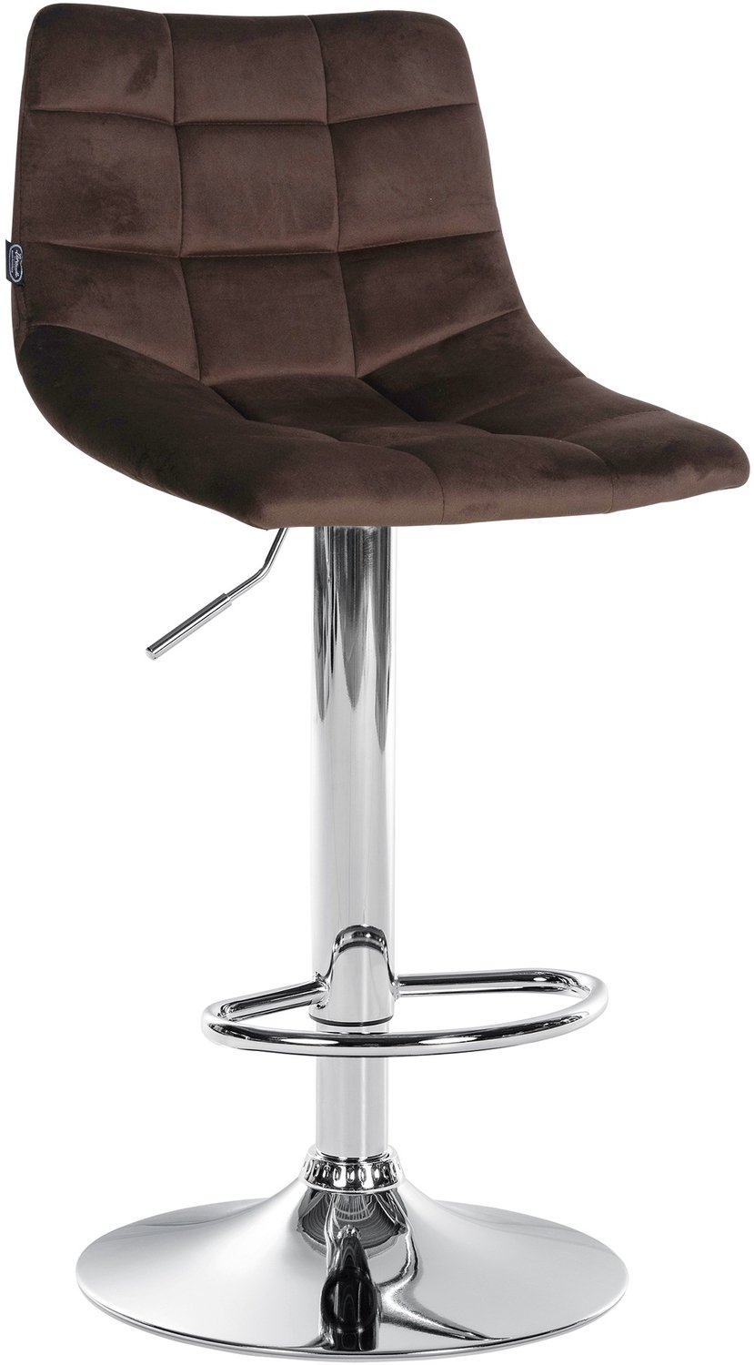 Luxe Comfort Barkruk - Fluweel - Bruin chroom/bruin
