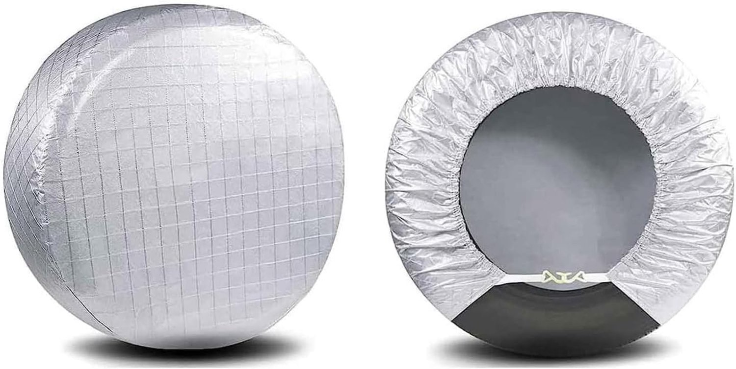 Set van 2, waterdichte anti-uv, zon, sneeuw, regenbanden, hoezen voor aanhangers, camper, camper, SUV, vrachtwagen, geschikt voor 61-66 cm banddiameter
