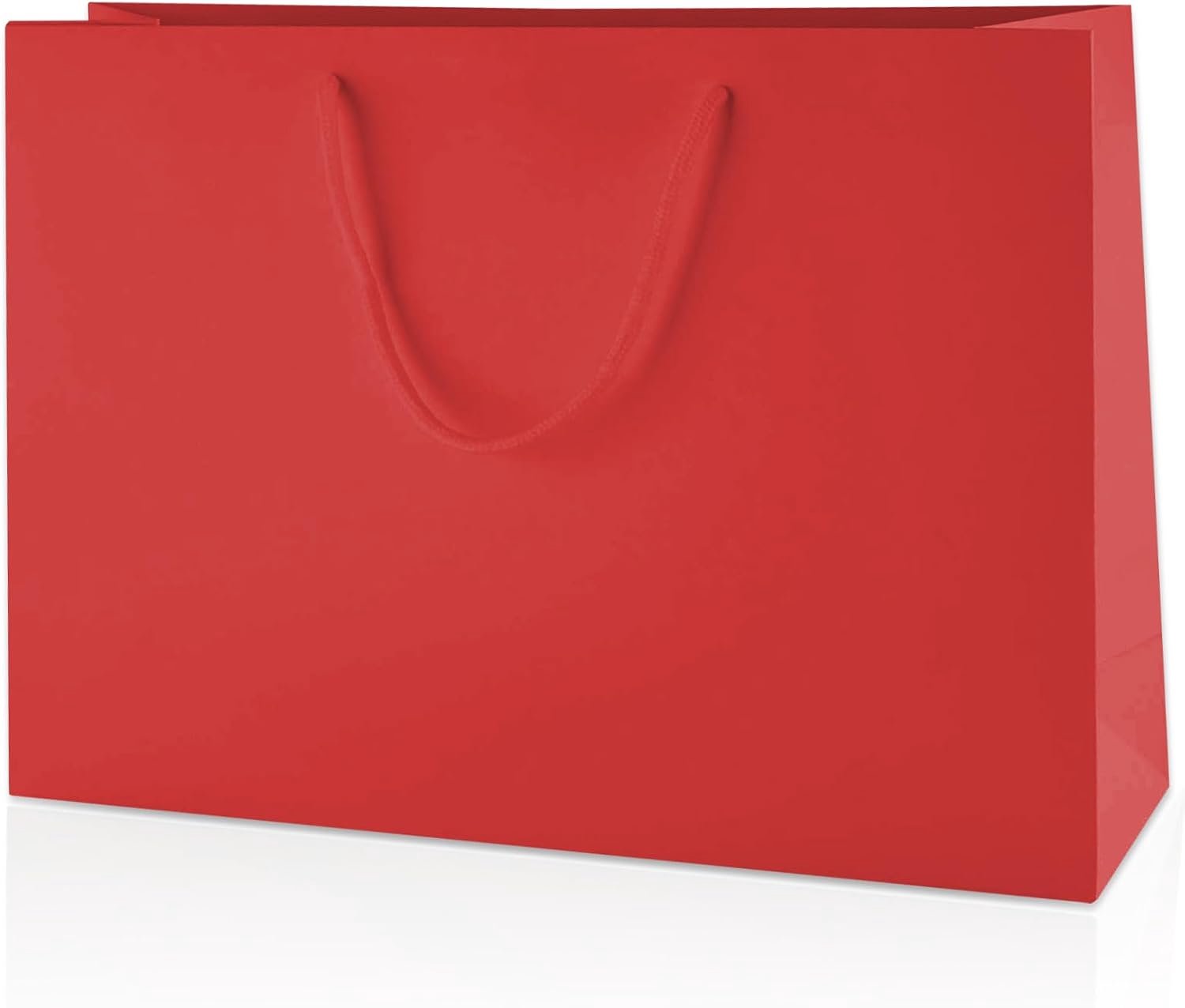 30 rode brede medium matte cadeautassen 35x24x10cm