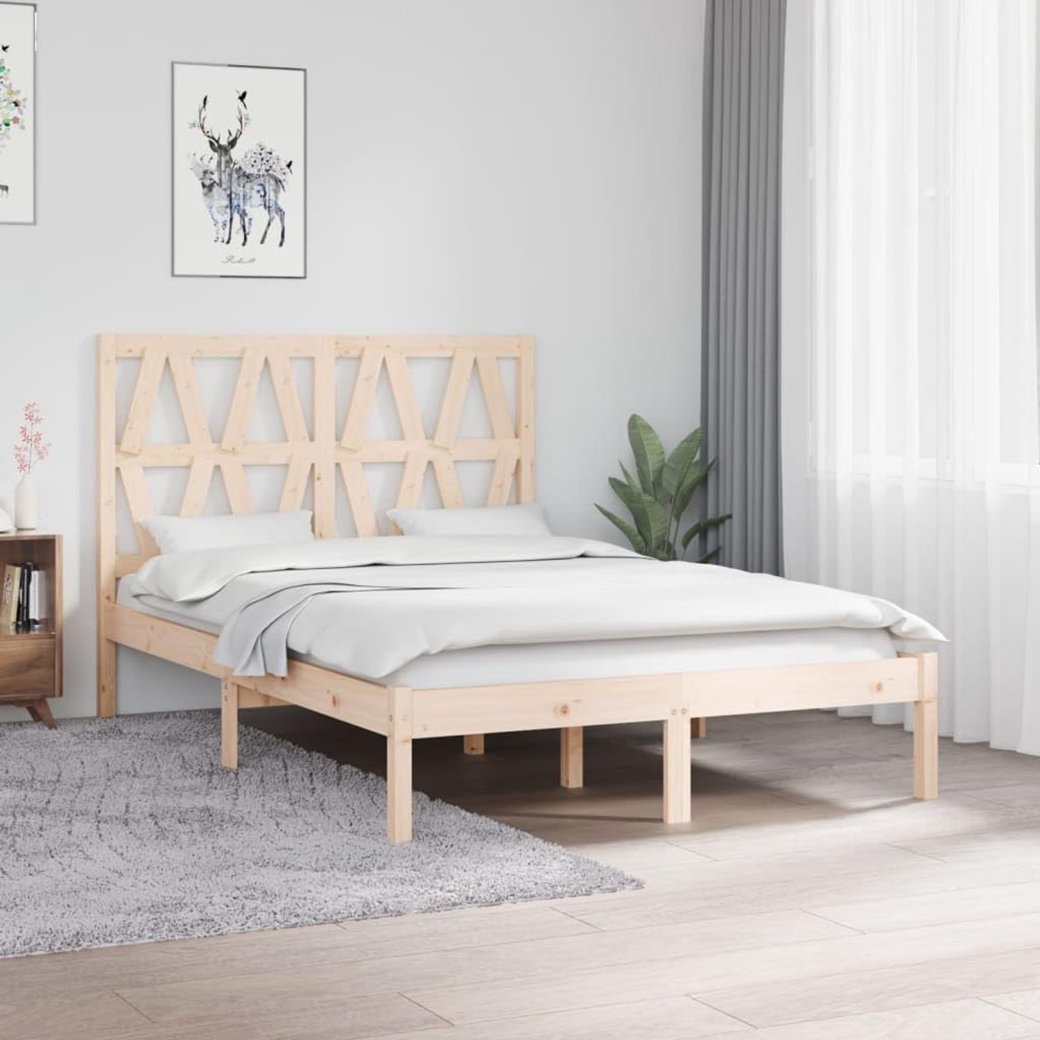 Familiebed palletbed massief houten bed grenen 120x190 cm 4FT Small Double