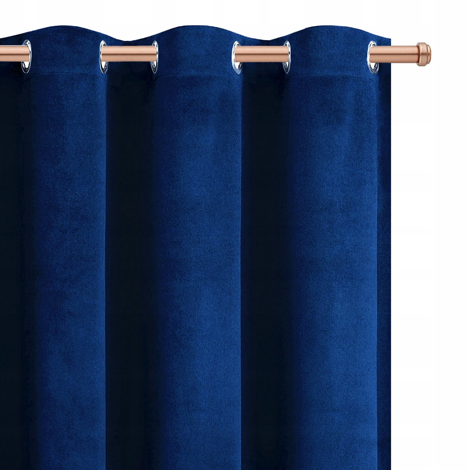 Merkloze Velours Gordijn met Ring Ringen - Verduisterend 140x250cm Marineblauw