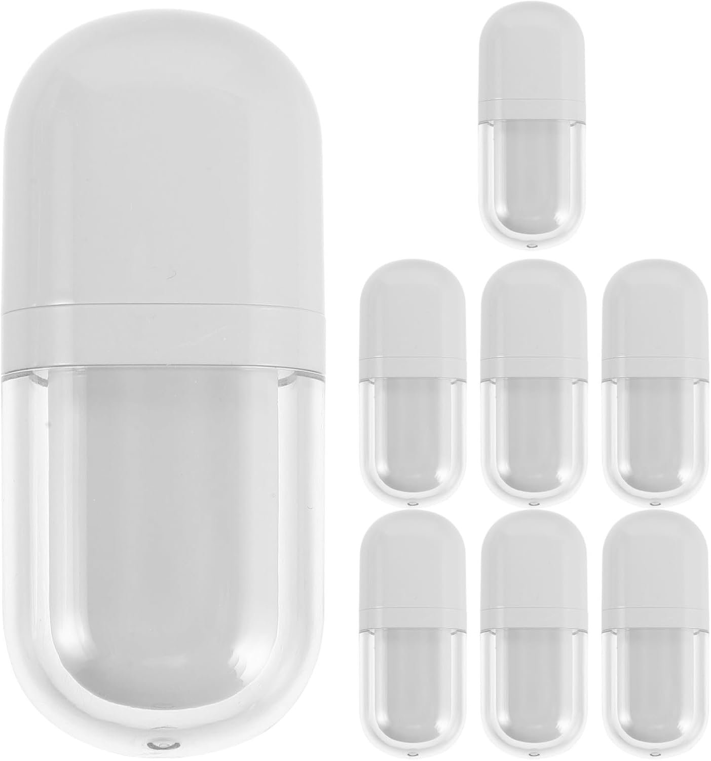 8 lege lipglossbuisjes - ovale plastic navulbare lipbalsem- en lipglossbuisjes voor doe-het-zelf cosmeticaopslag - kleine buisjes met applicator 3 ml wit