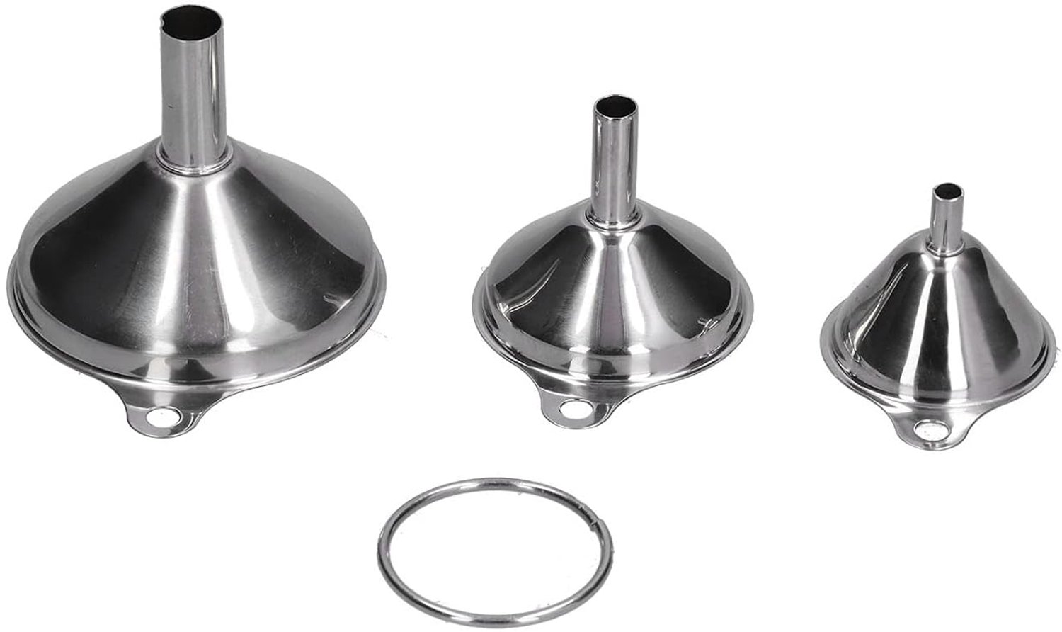 Keuken kleine trechter food grade mini metalen vulflessen 3 roestvrijstalen groepen met lange steel, gemakkelijk te eerlijk voor het transporteren van olie