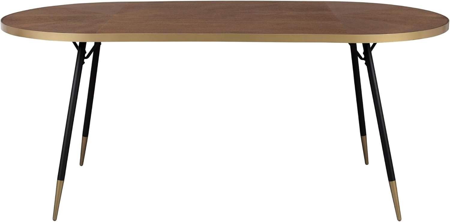 Eettafel Ovaal 200x90 cm Hout Bruin/Goud