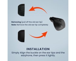 kwmobile 6x cover voor in-ear oortjes geschikt voor Sony WF-C510 - Vervangende oordopjes van siliconen in zwart - 3 maten