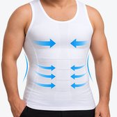Corrigerend hemd mannen - compressie hemd - slank en recht postuur - buik shapewear - xl - wit