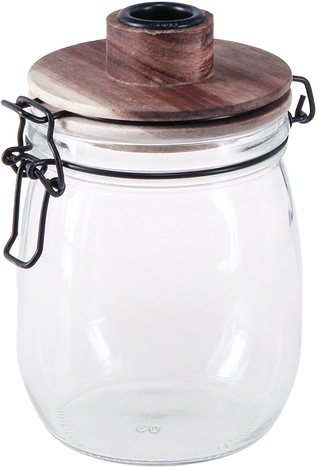 posiwio Stokkandelaar decoratief glas met sluiting Ø10cm H16cm zwart