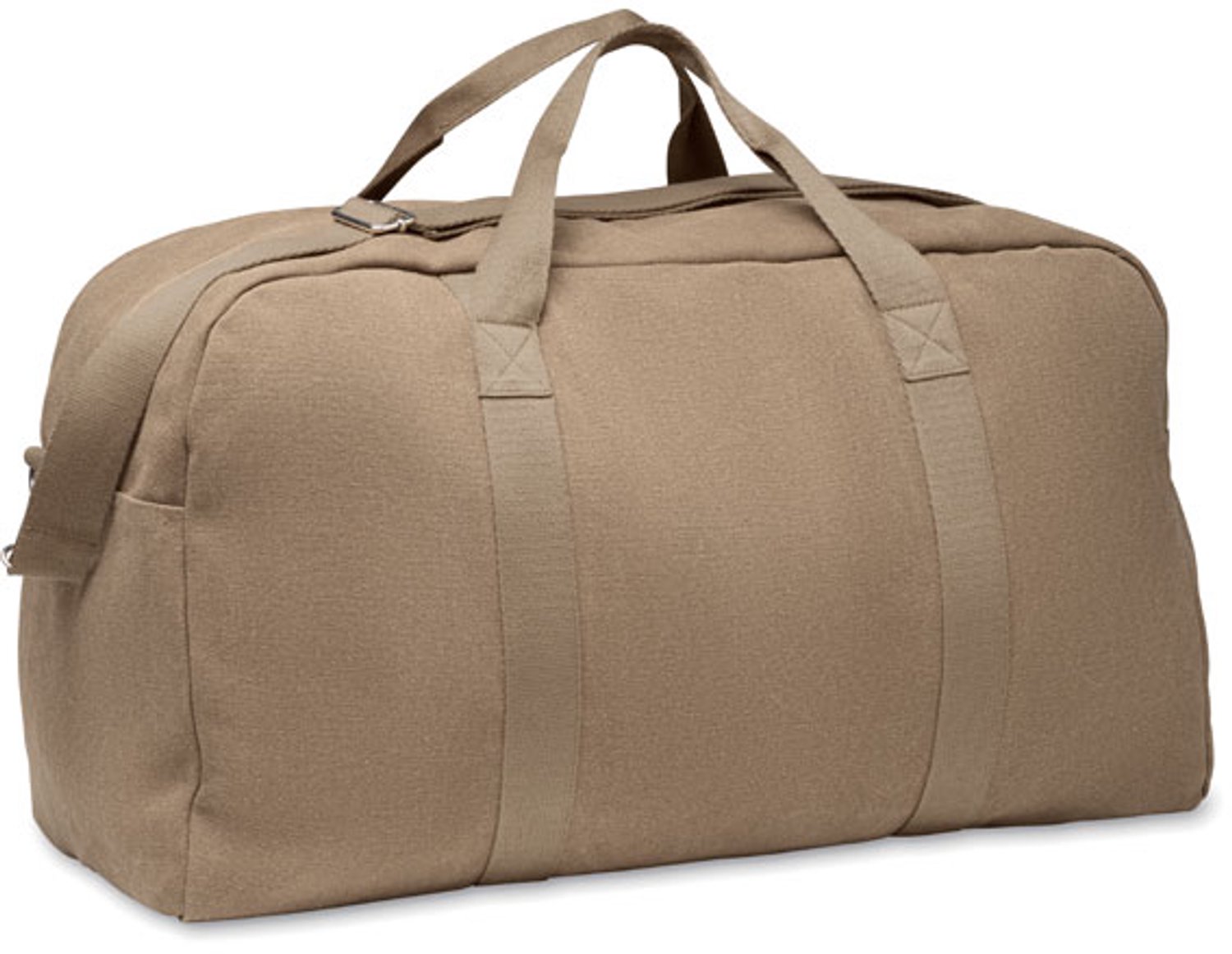 Reis-/ sporttas Kahki bruin van gerecyclede 450gr/m² stoffen 57X33X27.5 model Duffas