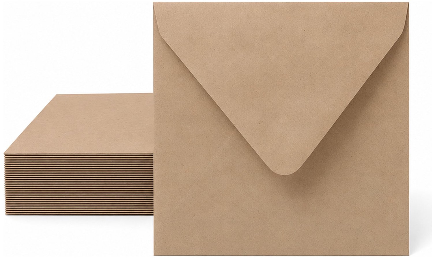 Enveloppen Kraft Lichtbruin 12.5x14 cm - 25 stuks - 120 gram - Kraft Enveloppen - Wenskaart Envelop