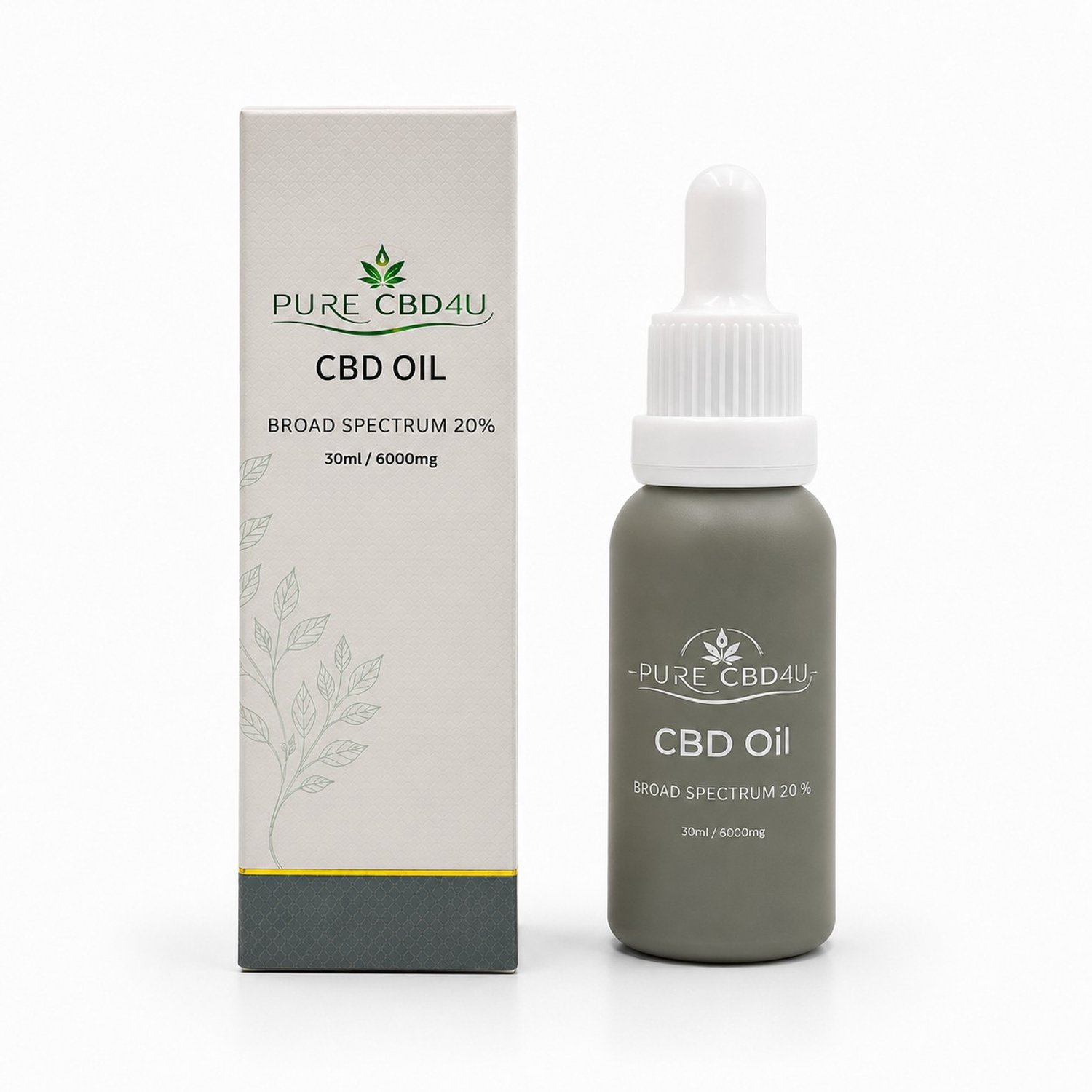 PureCBD4U CBD Olie 20% – Broad Spectrum – 0% THC – 6000 mg CBD – 30 ml