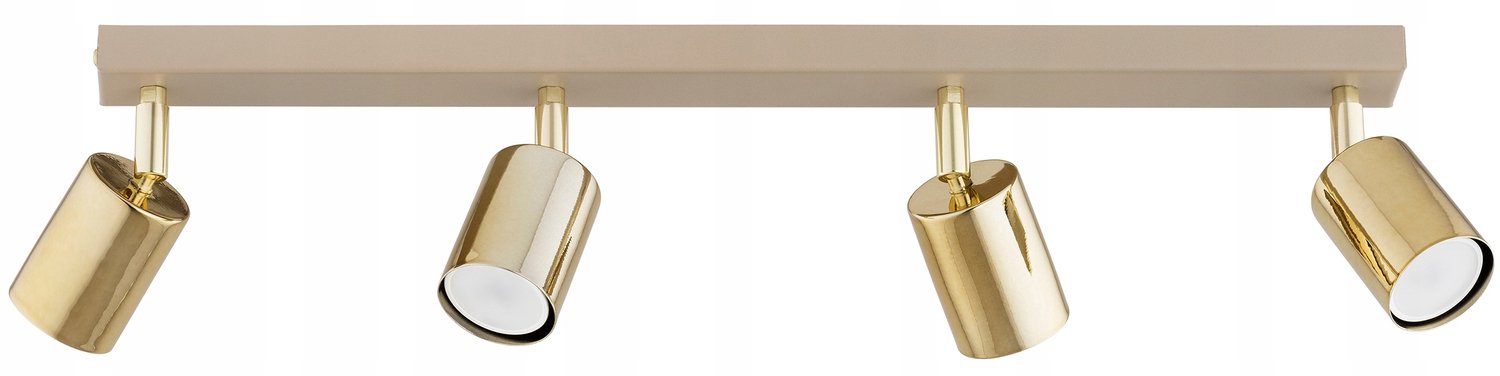 Spot Plafondlamp Beige Goud Metaal GU10 - 4 Spots