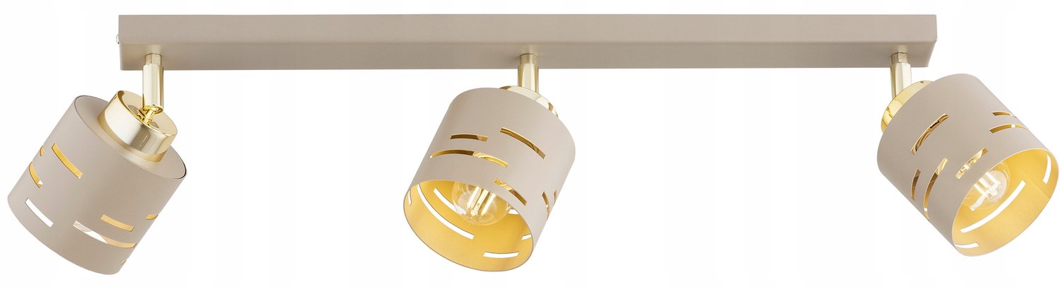 Vox Ecru Plafondlamp - Beige, Modern Design met Gouden Details