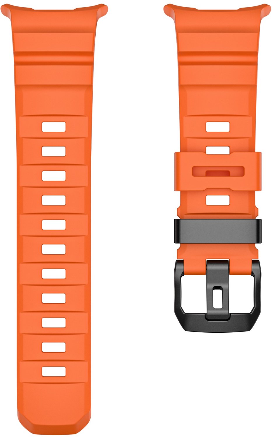 Wildpad Horlogeband Compatibel Met Samsung Galaxy Watch Ultra 47mm - Silicone En Roestvrij Staal, Sportieve Oranje Band
