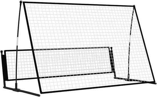 Voetbalrebounder en voetbaldoel 2-in-1 voor training, 202 x 104 x 120 cm, stalen frame met polyester net, draagbaar sporttoestel voor tuin en club — afbeelding 5