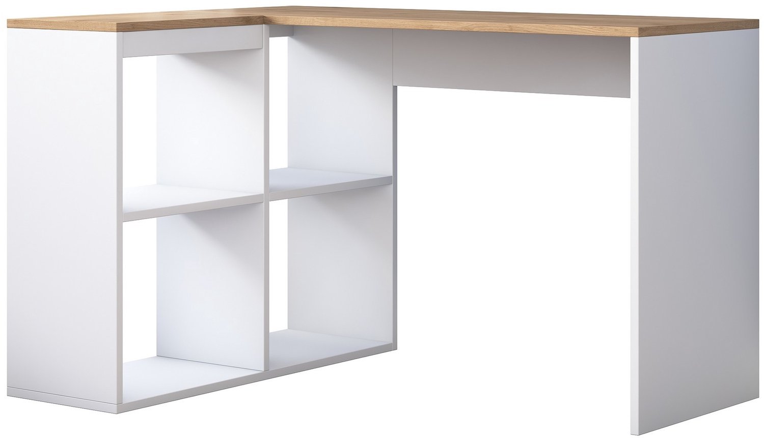 CaliCosy Hoekbureau in eiken- en witdecor L120 cm - CASSIE Eiklook
