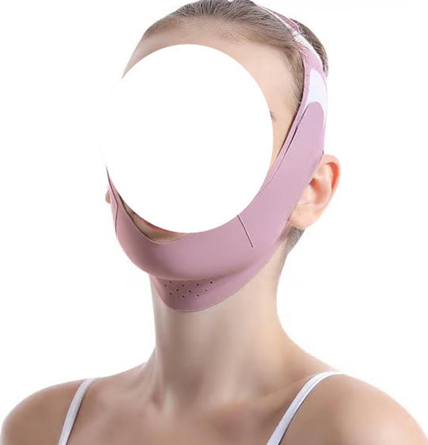V-vormige kinliftband - Herbruikbaar V-vormig gezichtsmasker - Gezichtscontourende anti-rimpelband voor de slaap - Afslankband voor een slanker gezicht - paars